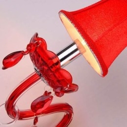 Europeisk Vegglampe I Krystall, Rød Farge