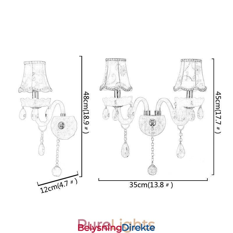 Klassisk Europeisk Stil Krystallvegglampe I Elegant Stil