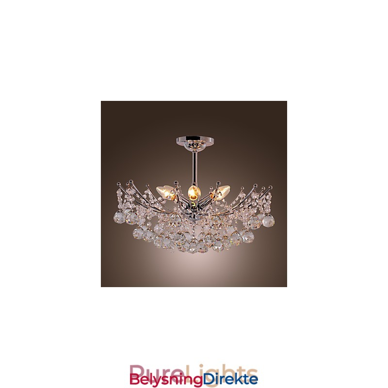 Luksuriøs Krystalllysekrone Med 6 Lys, Anhengslysekrone