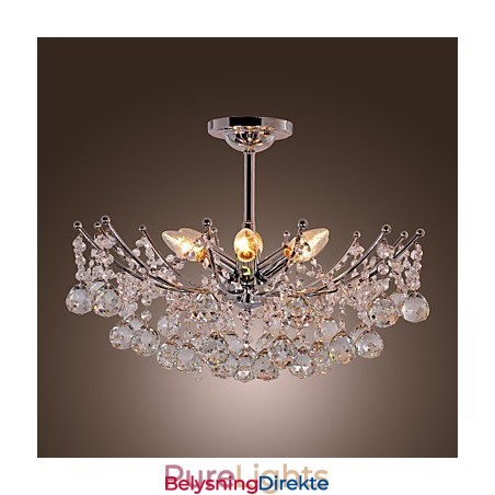 Luksuriøs Krystalllysekrone Med 6 Lys, Anhengslysekrone