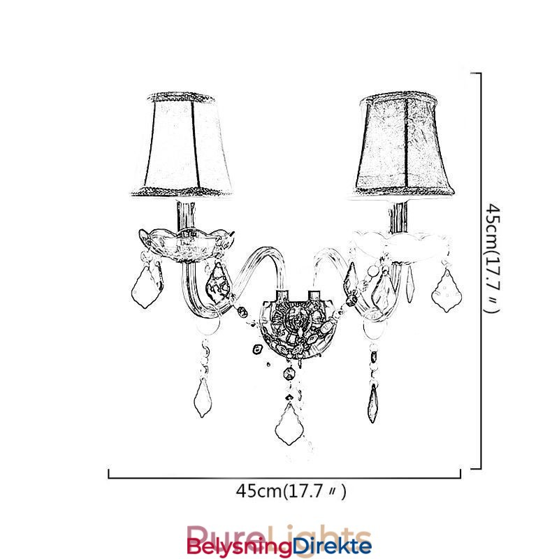 Fargerik Krystalllampe Med To Lys I Europeisk Midtgang
