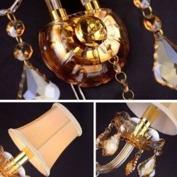 Europeisk Krystalllampe Elegant To-Lys Vegglampe Trapper