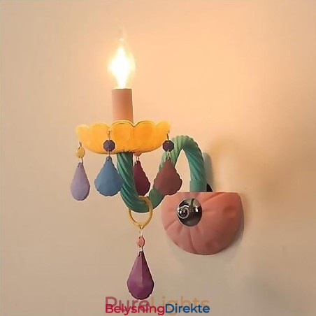 Europeisk Krystall-Vegglampe Med Macaron-Motiv