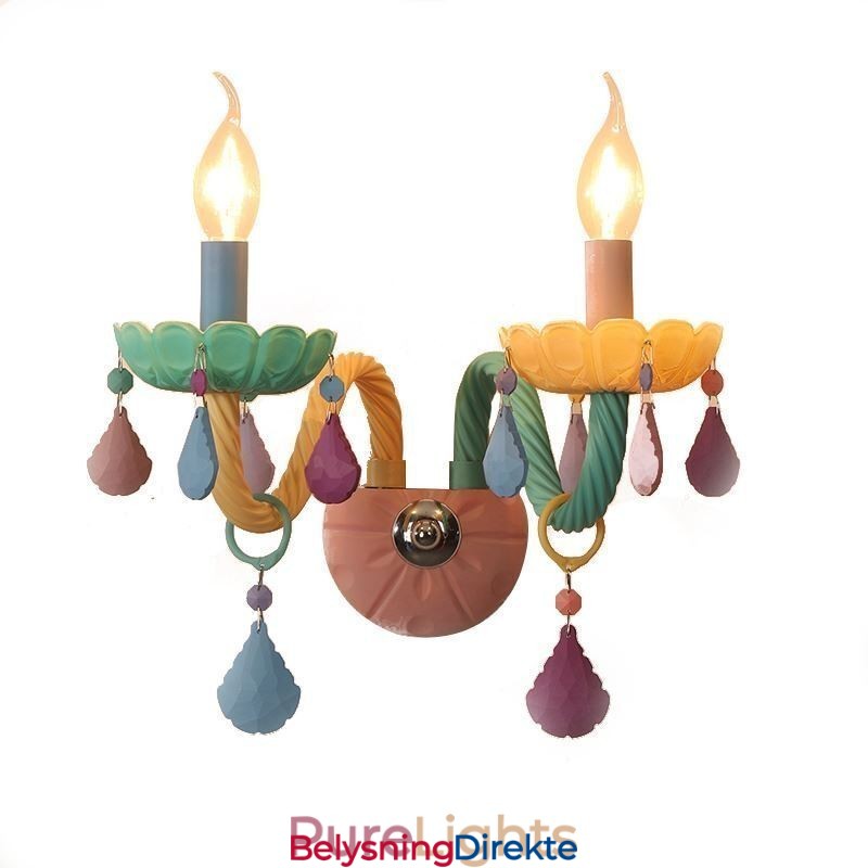 Europeisk Krystall-Vegglampe Med Macaron-Motiv