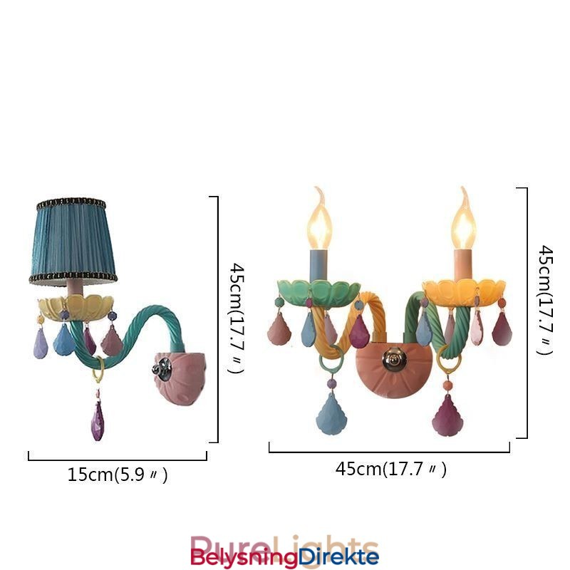 Europeisk Krystall-Vegglampe Med Macaron-Motiv