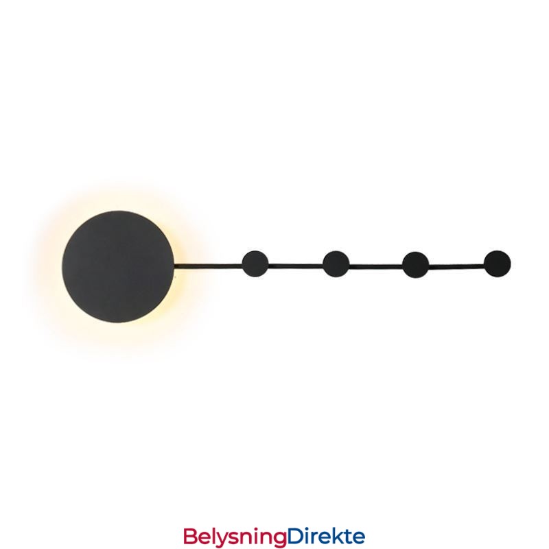 Moderne Vegglampe Sirkulær Vegglampe Svart Krok Vegglampe Nattbordsbelysning