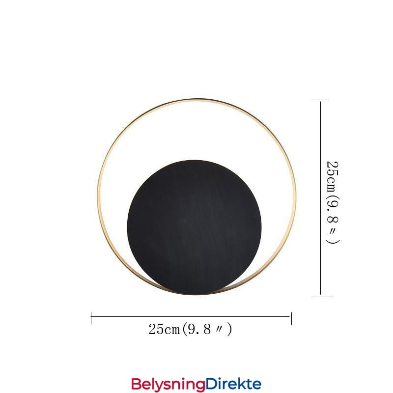 Moderne Stil Vegglampe Svart Sirkulær Vegglampe Kreativ Lampe Nattbordsbelysning