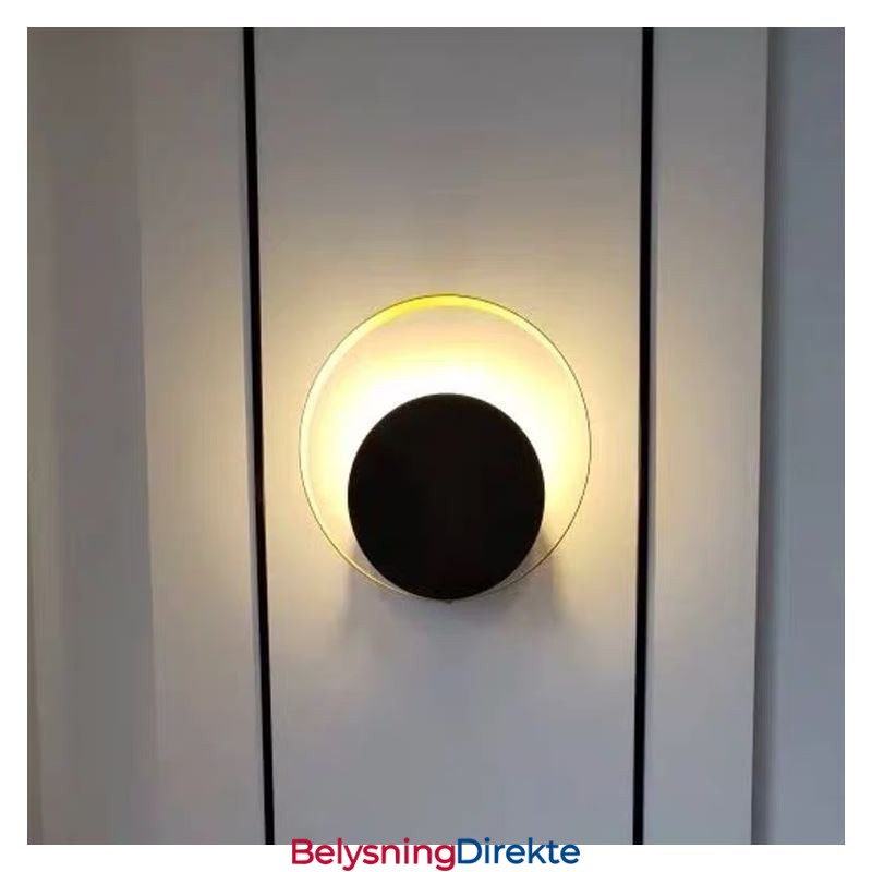 Moderne Stil Vegglampe Svart Sirkulær Vegglampe Kreativ Lampe Nattbordsbelysning
