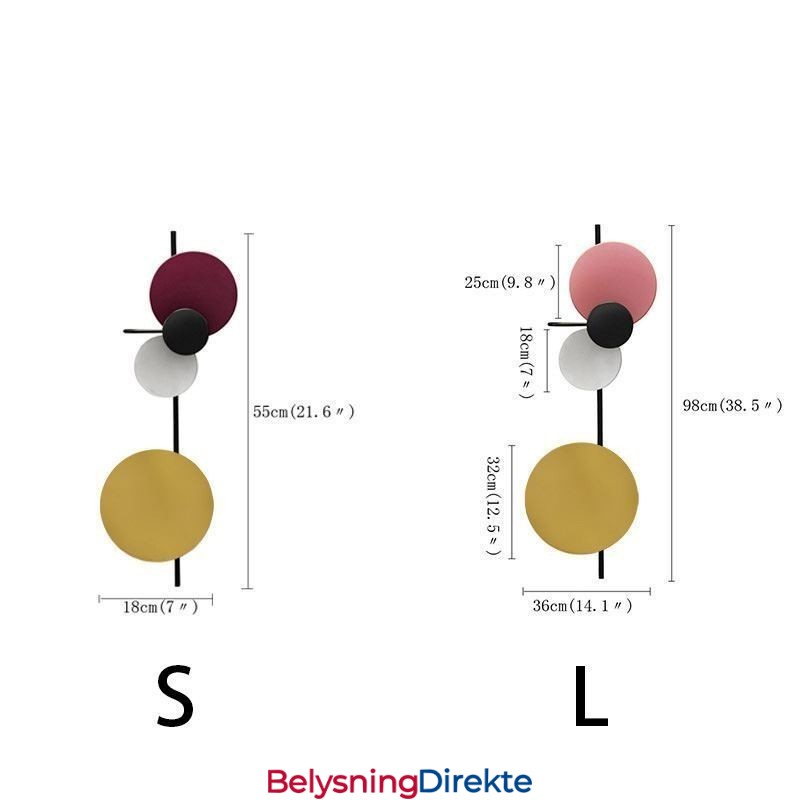 Moderne Vegglampe Sirkelformet Vegglampe Fargerik Hjemmebelysning Nattbordsbelysning