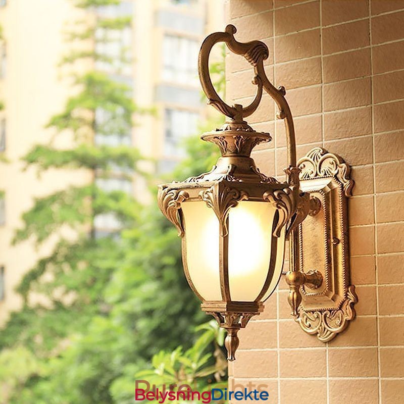 Europeisk Retro Utendørslampe Vanntett Utskåret Vegglampe Gårdsplass Korridor