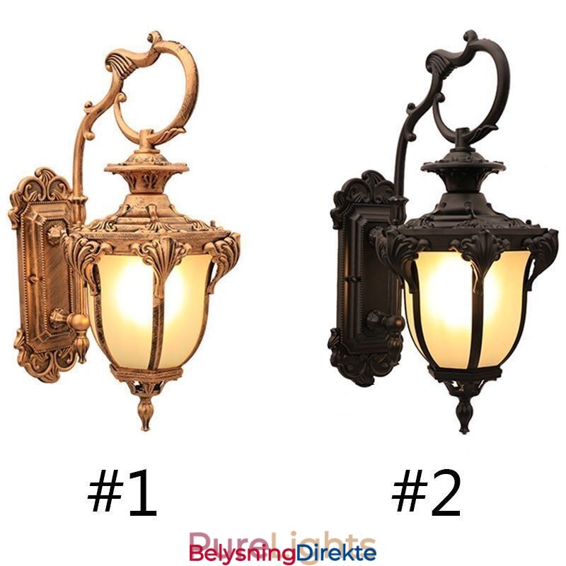 Europeisk Retro Utendørslampe Vanntett Utskåret Vegglampe Gårdsplass Korridor