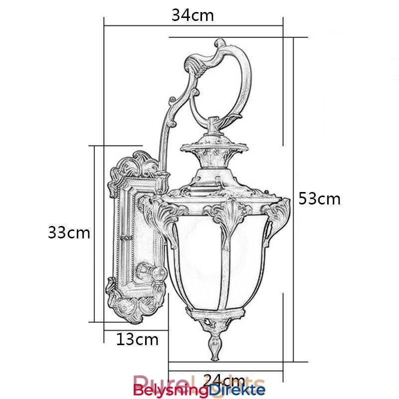 Europeisk Retro Utendørslampe Vanntett Utskåret Vegglampe Gårdsplass Korridor