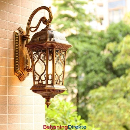 Europeisk Retro Utendørs Vegglampe Vanntett Utskåret Vegglampe