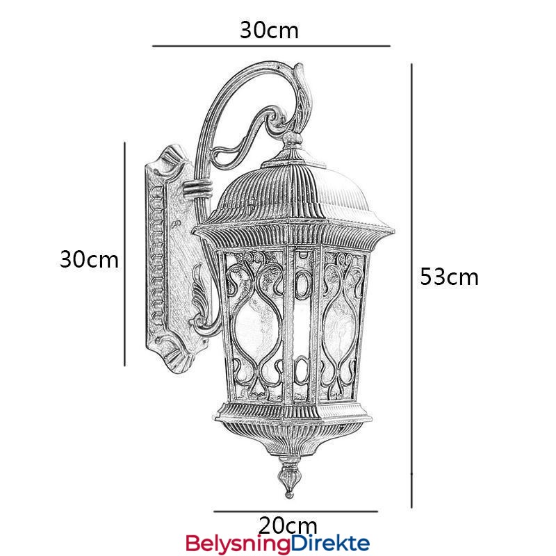 Europeisk Retro Utendørs Vegglampe Vanntett Utskåret Vegglampe