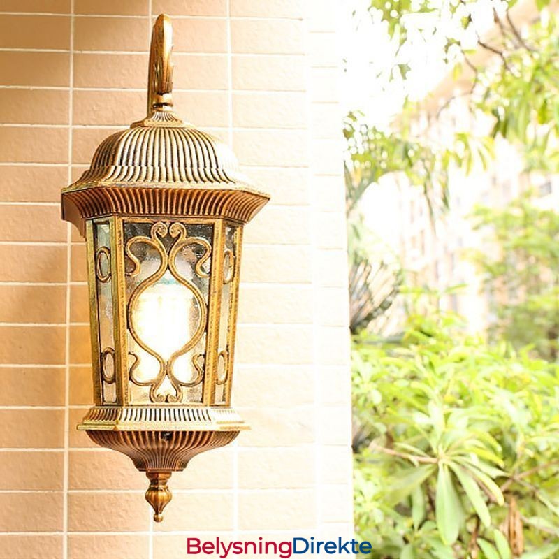 Europeisk Retro Utendørs Vegglampe Vanntett Utskåret Vegglampe
