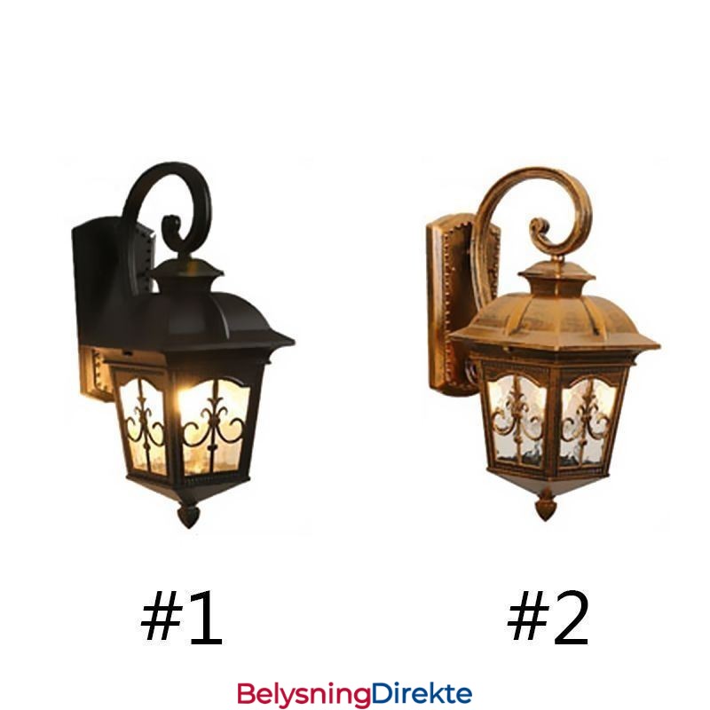 Europeisk Retro Utendørs Vegglampe Vanntett Pilblomst Vegglampe