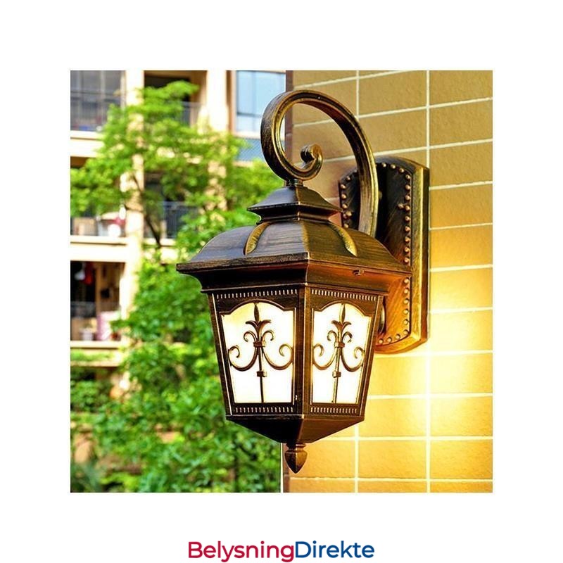 Europeisk Retro Utendørs Vegglampe Vanntett Pilblomst Vegglampe