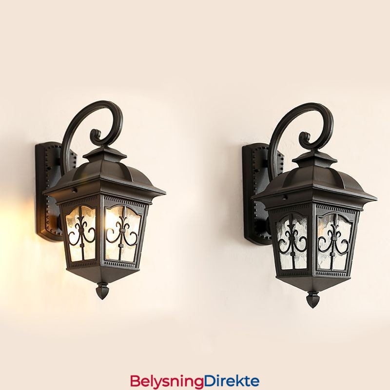 Europeisk Retro Utendørs Vegglampe Vanntett Pilblomst Vegglampe