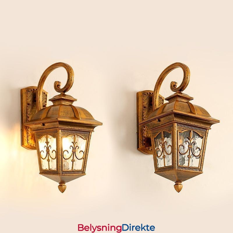 Europeisk Retro Utendørs Vegglampe Vanntett Pilblomst Vegglampe