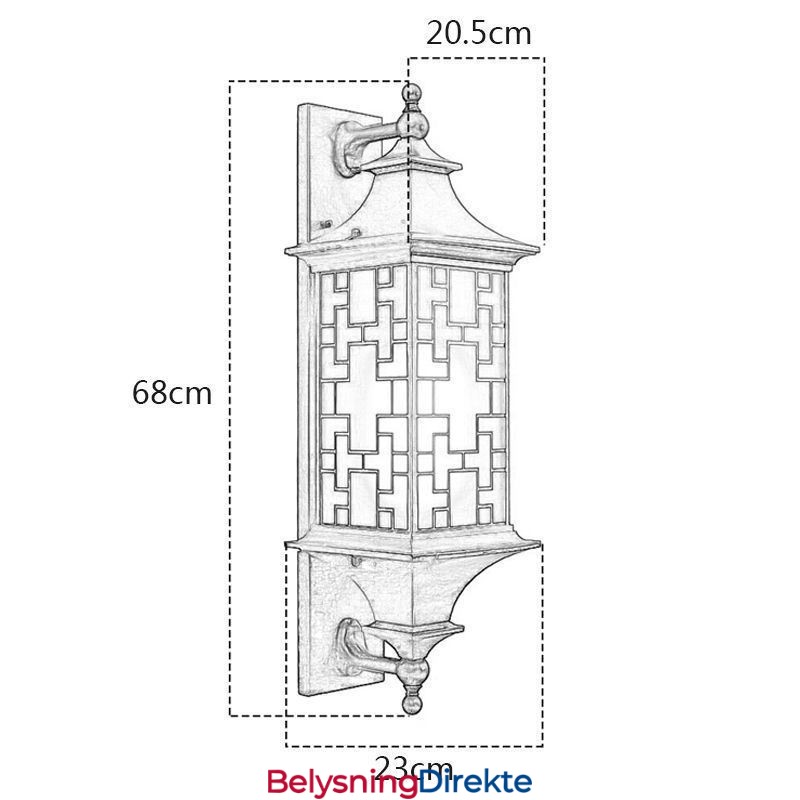 Kinesisk Utendørs Vegglampe Vanntett Vindusgittervegglampe