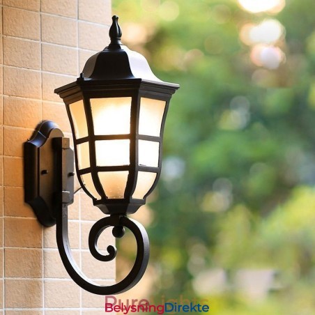 Europeisk Vegglampe I Retrostil Med Én Hode, Vanntett Vegglampe I Frostet Glass