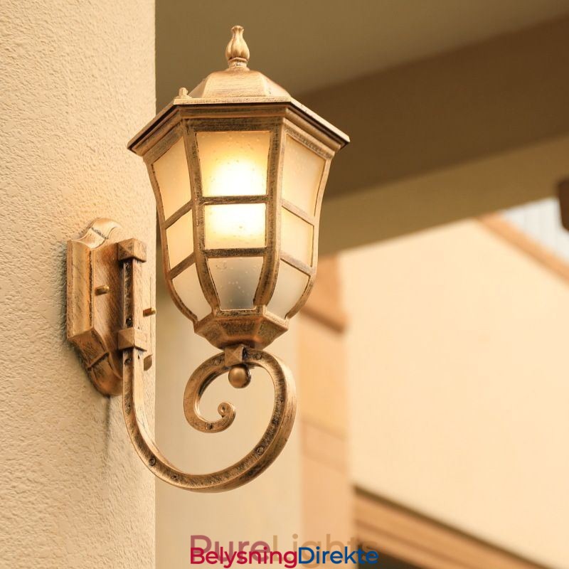 Europeisk Vegglampe I Retrostil Med Én Hode, Vanntett Vegglampe I Frostet Glass