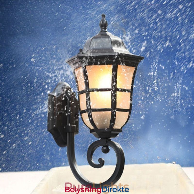 Europeisk Vegglampe I Retrostil Med Én Hode, Vanntett Vegglampe I Frostet Glass