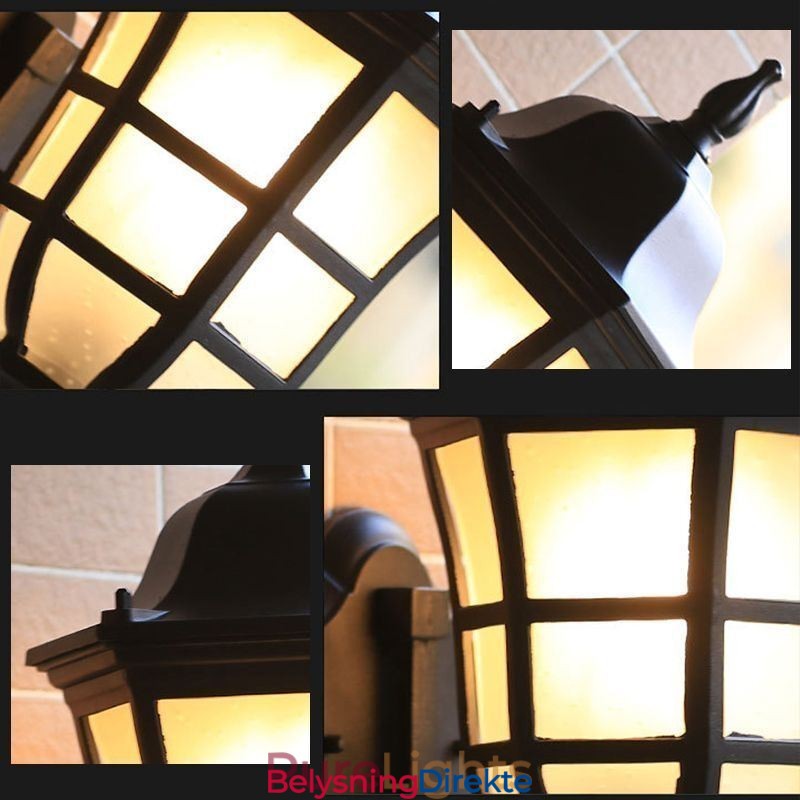 Europeisk Vegglampe I Retrostil Med Én Hode, Vanntett Vegglampe I Frostet Glass