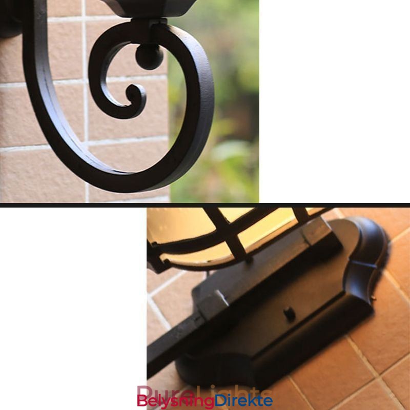 Europeisk Vegglampe I Retrostil Med Én Hode, Vanntett Vegglampe I Frostet Glass