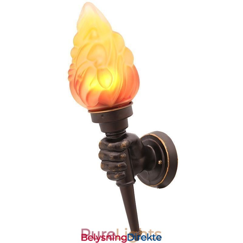 Europeisk Retro Utendørs Vegglampe Vanntett Fakkelformet Vegglampe