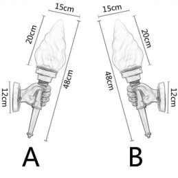 Europeisk Retro Utendørs Vegglampe Vanntett Fakkelformet Vegglampe