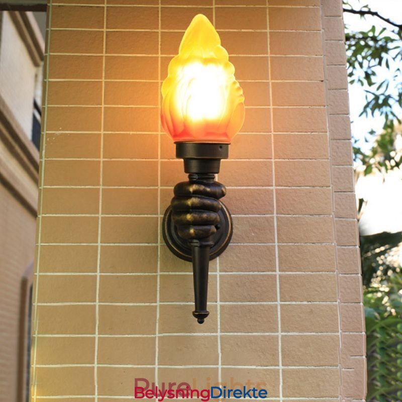 Europeisk Retro Utendørs Vegglampe Vanntett Fakkelformet Vegglampe
