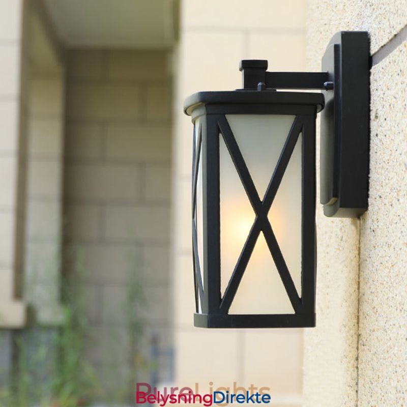 Moderne Enkel Utendørslampe Vanntett Firkantet Søylevegglampe Gårdsplass Korridor