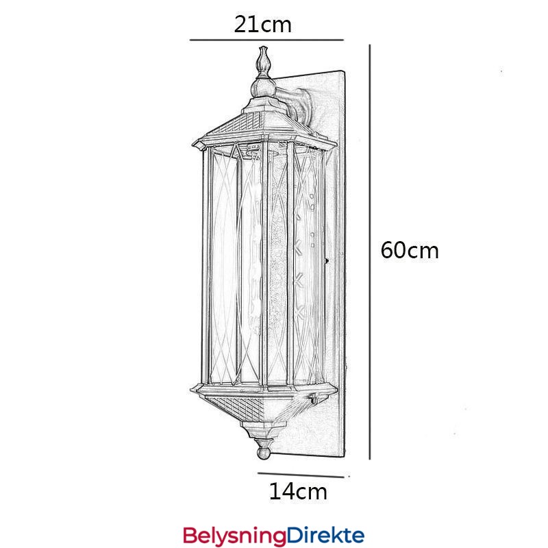 Kinesisk Utendørs Vegglampe Med Ett Hode, Vanntett Streamer-Vegglampe