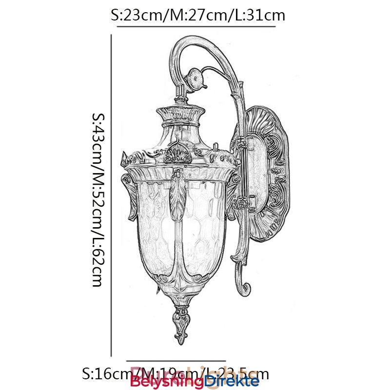 Europeisk Utendørslampe Vanntett Vegglampe Med Enkelt Hode Gårdsplass Korridor Hage