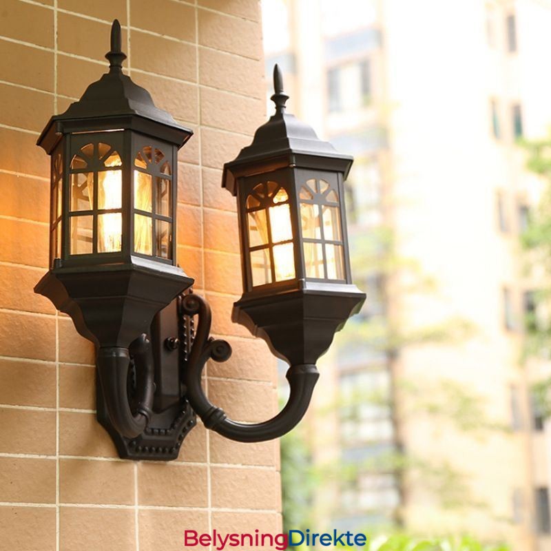 Europeisk Utendørs Vegglampe Vanntett Dobbel Slottsvegglampe