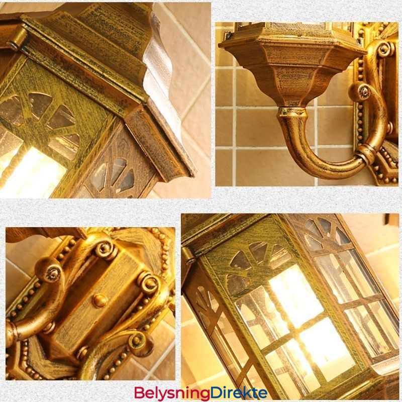 Europeisk Utendørs Vegglampe Vanntett Dobbel Slottsvegglampe