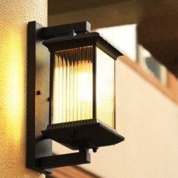 Kinesisk Utendørslampe Vanntett Glassvegglampe Gårdsplass Korridor Hage Balkong