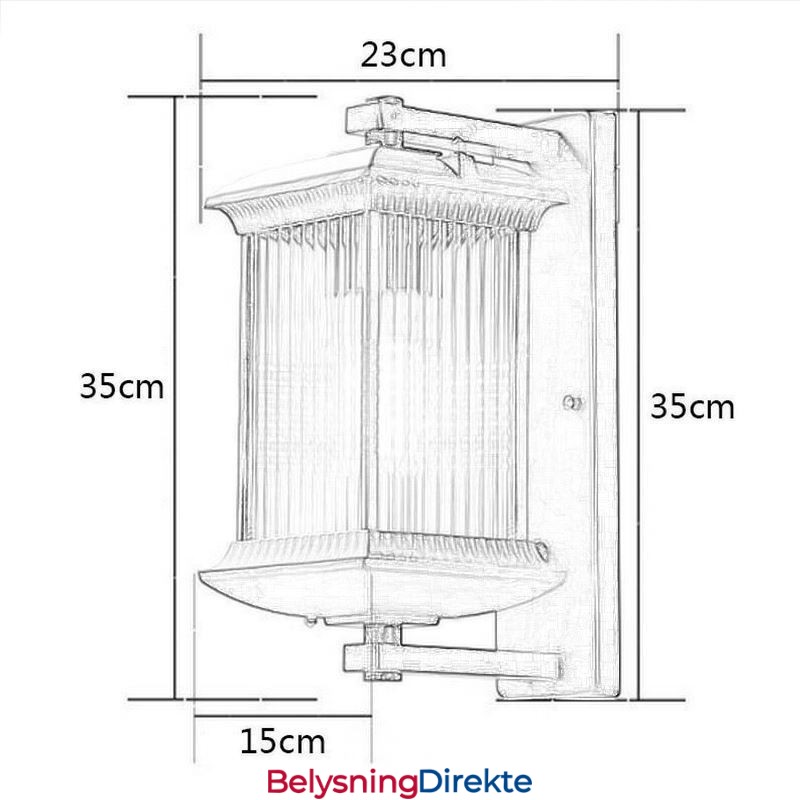 Kinesisk Utendørslampe Vanntett Glassvegglampe Gårdsplass Korridor Hage Balkong