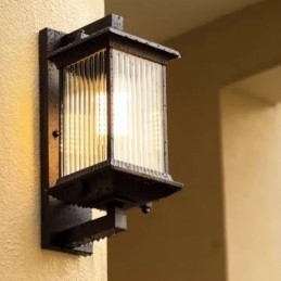 Kinesisk Utendørslampe Vanntett Glassvegglampe Gårdsplass Korridor Hage Balkong