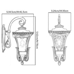 Kinesisk Utendørslampe Med Ett Hode, Vanntett Glassvegglampe, Gårdsplasskorridor