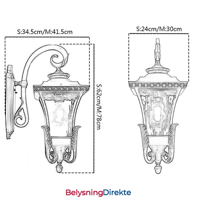Kinesisk Utendørslampe Med Ett Hode, Vanntett Glassvegglampe, Gårdsplasskorridor