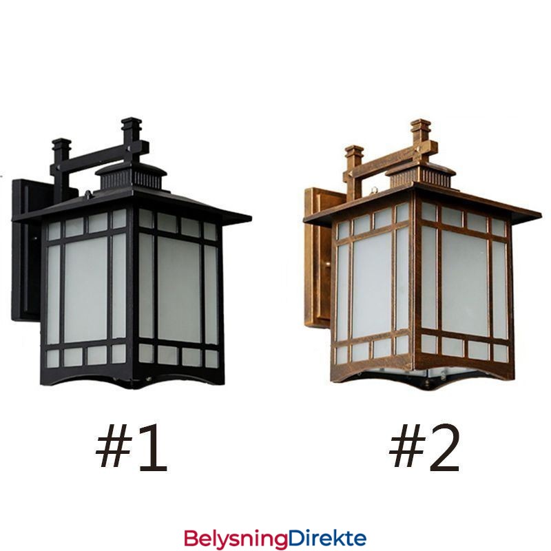 Utendørslampe I Kinesisk Stil, Vanntett, Paviljongformet Vegglampe For Hage Og Balkong