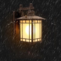 Utendørslampe I Kinesisk Stil, Vanntett, Paviljongformet Vegglampe For Hage Og Balkong