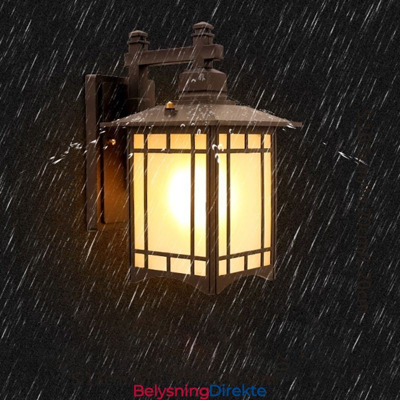 Utendørslampe I Kinesisk Stil, Vanntett, Paviljongformet Vegglampe For Hage Og Balkong