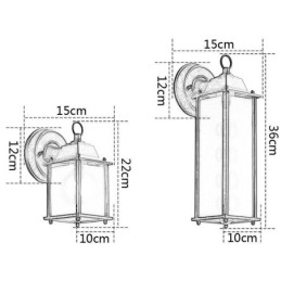 Europeisk Utendørs Vegglampe Vanntett Firkantet Søylevegglampe Gårdsplass Hage Balkong