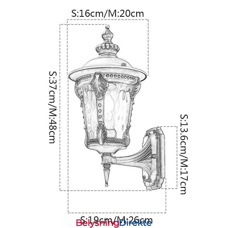 Europeisk Retro Utendørs Vegglampe Vanntett Utskåret Vegglampe Hage Balkong Gårdsplass