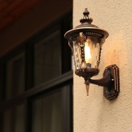 Europeisk Retro Utendørs Vegglampe Vanntett Utskåret Vegglampe Hage Balkong Gårdsplass