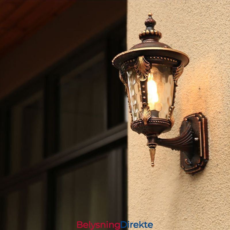 Europeisk Retro Utendørs Vegglampe Vanntett Utskåret Vegglampe Hage Balkong Gårdsplass