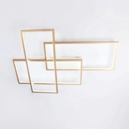 Gullfarget Moderne Taklampe I Aluminium, Innfelt Med Fjernkontrolldimmer, For Stue, Soverom (Kan Også Brukes Som Vegglampe)